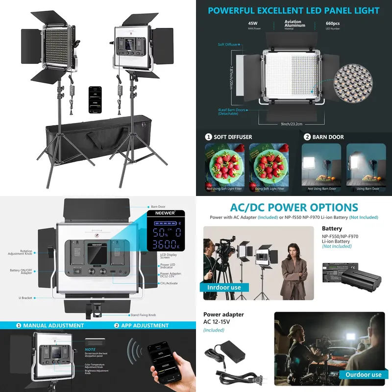 Photography Lighting Kit Neewer - Kit de Iluminación para Fotografía y