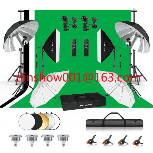Photography Lighting And Backdrop Kits - Equipo de estudio fotográfico 2,6*3m/2*3m soporte