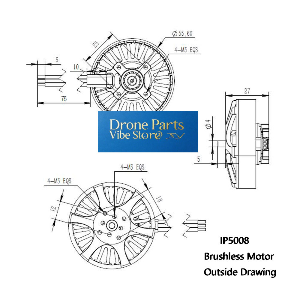 Photography Lighting Material - Motor sin Escobillas DParts1IP5008 KV370 para