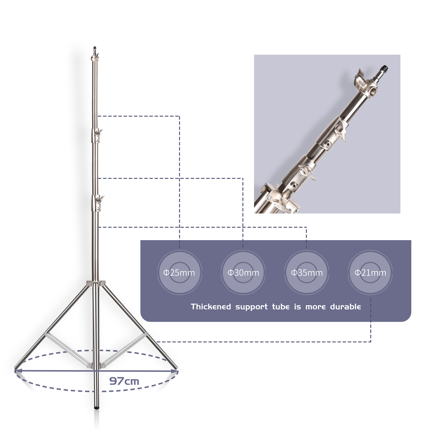 Soporte de luz de acero inoxid - Photography Lighting Material reseña y precio