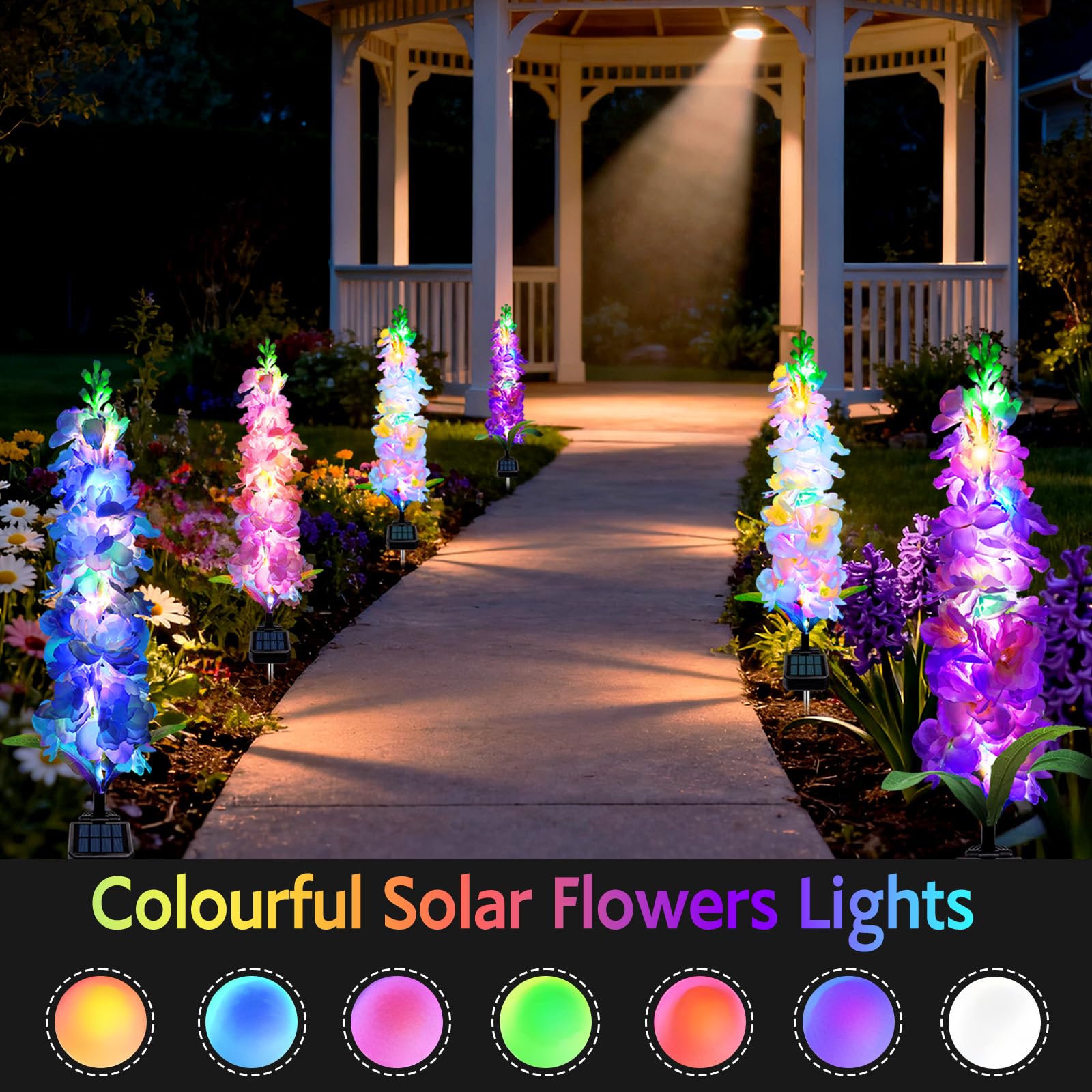Luces solares para jardín, luc - Flower Photography Led Lighting Pack reseña y precio