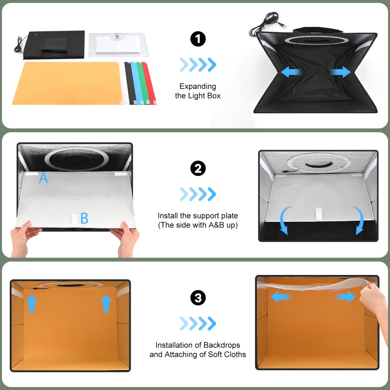 Kit de caja de luz para estudi - Photography Lighting And Backdrop Kits reseña y precio