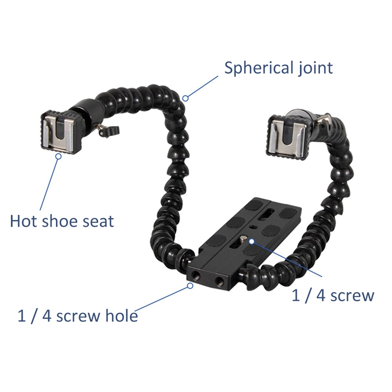 Soporte Flexible de doble braz - Macro Photography Lighting Kit reseña y precio