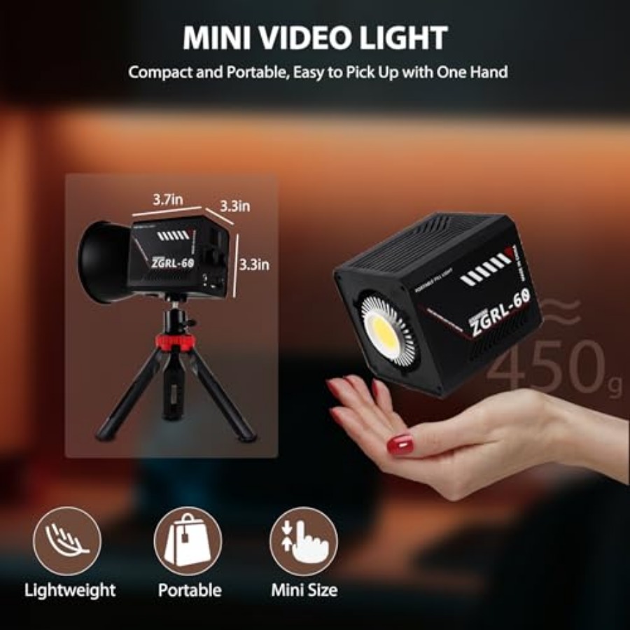 Luz de Video LED COB de 60W, P - Photography Lighting Portable reseña y precio