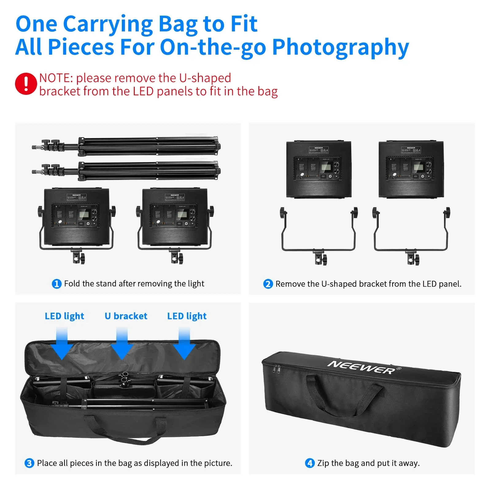 Neewer Kit de 2 Paneles de Luz - Photography Lighting Kit Neewer reseña y precio
